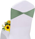 Spandex Sage Green Chair Sashes Bows 30 Pcs Sage Chair Sashes Elastic Chair Cover Bands Ties Without Buckle for Wedding Birthday Party Ceremoney Events Decoration by Unknown