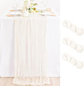 Ivory Cheesecloth Table Runner Farmhouse Fall Table Runner 10ft, 3 Pack by MLMC