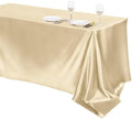 TURSTIN 1 Pack Champagne Satin Tablecloth 102 x 58'' Overlay Table Cover by TURSTIN