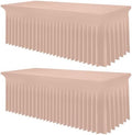 Smiry 2 Pack Spandex Elastic Fitted Table Cloth Skirt for 6FT Table by Smiry