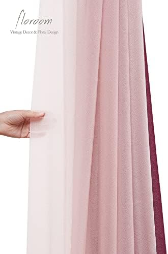 Floroom Wedding Arch Draping Fabric 3 Panels 20Ft Chiffon Fabric Drapes Arbor Drapery Wedding Ceremony Reception Swag Decorations (Burgundy +Dusty Rose +Blush) - Image 5