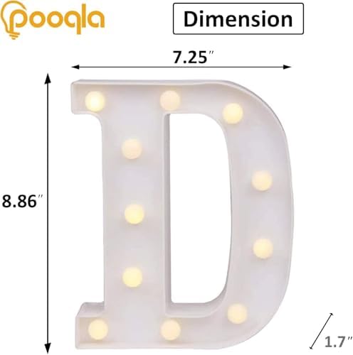 Pooqla LED Light Up Letters, Warm White and Colorful Lighted Marquee Letters with Remote, Lighted Letter for Party Birthday Decorations, Gift for Girls Boys Night Light, Wedding Home Decor, Letter D - Image 6
