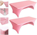 Eurmax USA 2-Pack Spandex Table Cover 8 ft. Fitted 30+ Colors Polyester Tablecloth Stretch Spandex Table Cover-Table Toppers,8 FT Table Cover Open Back (Hot Pink) by Eurmax