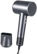 High Speed Hair Dryer Professional Ionic Blow Dryer 150000RPM Brushless Motor 1600W Fast Drying Negative Ionic Hair Dryer Lightweight Blow Dryer Quiet with Magnetic Nozzle for Women Grey by Deason