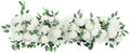 Artificial Flowers, 100cm Artificial Flowers Row, Artificial Flower Row for Home Decor, Wedding Centerpiece, Realistic Fake Flowers (White) by KUMOYOU