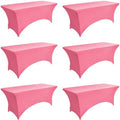 6-Pack 6ft Spandex Table Covers for Rectangle Standard Folding Tables - Wrinkle Resistant Stretch Tablecloths - Ultimate Fitted Table Protector for Parties, Trade Shows, Wedding by Unknown