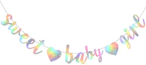 BEISHIDA Pre-Strung Iridescent Girl Baby Banner Baby Shower Decor by Beishida