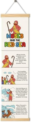 Moses and the Red Sea Banner, Church Banner, Christian Rustic Hanging Door Flag, Farmhouse Decorations Outdoor Indoor, Church Activity Decor, Bible Lesson, Scripture and Words Decorations by Unknown