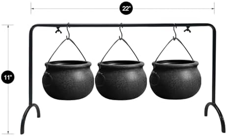 Halloween Decorations Indoor, 3 Pack Witches Cauldron Serving Bowls on Rack - Image 3