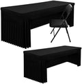 Smiry 2 Pack Spandex Open Back Tablecloth,Elastic Fitted Stretch Tablecloth for 6FT Rectangle Tables,Waterproof Washable Table Cover Skirt for Wedding, Banquet & Parties (Black, 72Lx36Wx30H Inch) by Smiry