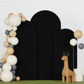 FANPROMS Spandex Arch Backdrop Cover Set of 3 Black Wedding Arch Stand Cover 5FT 6FT 7FT for Arched Frame Decor 2 Sided Arch Stand Covers Backdrop Fabric Round Top Arched Covers for Wedding Ceremony by FANPROMS