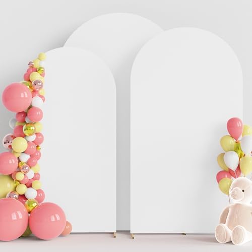 Wokceer Arch Backdrop Cover White Covers Stretchy Backdrop 7.2FT,6.6FT,6FT by Wokceer