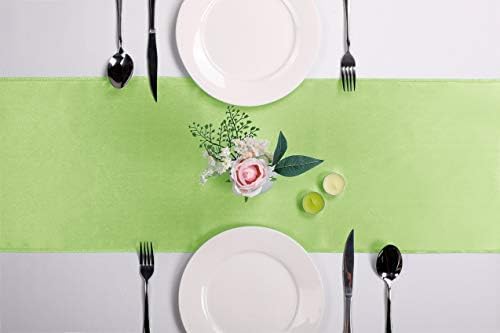 5-Pack Satin Table Runner Light Green 12 x 108 inches Long, Table Runners for Wedding, Birthday Parties, Banquets Decorations（5 Pack, 12x108 Inch, Light Green） - Image 2