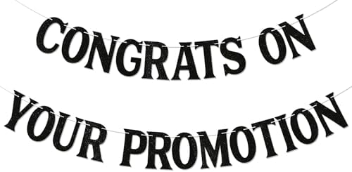 Congrats on Your Promotion Banner - Look at You Getting Promoted Party Decorations, Job Promotion Decor, Congratulations Decoration Supplies, So Proud of You Black by Nyvvira