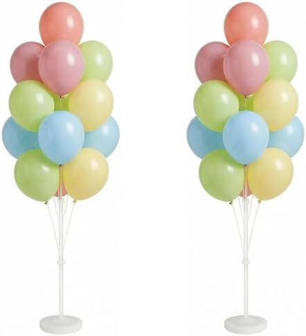 2Set Pastel Balloon Column Kit,Anti-Tip Sand-Fill Base For Party by Tosuced