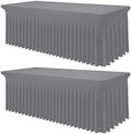 Smiry 2 Pack Spandex Elastic Fitted Table Cloth Skirt for 6FT Table by Smiry