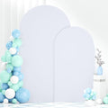 FANPROMS Arch White Cover Spandex Arch Cover Set of 2 Arches Covers Stretchy Backdrop Wedding Arched Covers Fabric Chiara Backdrop Covering 7.2FT 6FT for Baby Shower Birthday Banquet Decorations by FANPROMS