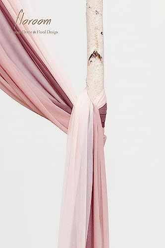Floroom Wedding Arch Draping Fabric 3 Panels 20Ft Chiffon Fabric Drapes Arbor Drapery Wedding Ceremony Reception Swag Decorations (Mauve +Dusty Rose +Blush) - Image 6