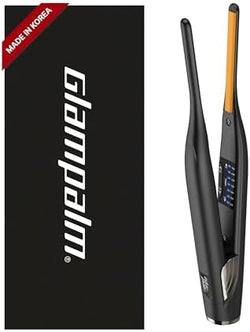 GLAMPALM Stiletto Hair Straightener 0.3" Pencil Ceramic flat iron Infused with Vita C, Korea's No.1 Professional Salon Tool for Short Hair, Dual Voltage, 7 Heat Setting(150°–450°), 10s Heat-Up (GP141) by Glampalm