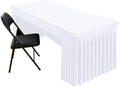 Smiry Spandex Open Back Tablecloth,Elastic Fitted Stretch Tablecloth for 4FT Rectangle Tables,Waterproof Washable Table Cover Skirt for Outdoor, Wedding, Banquet & Parties (White, 48Lx24Wx30H Inch) by Smiry