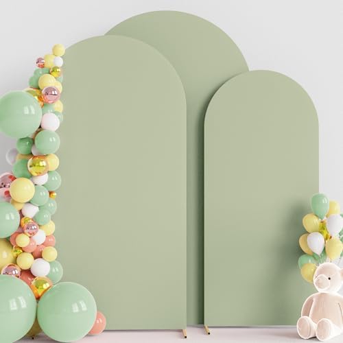 Wokceer Arch Backdrop Cover Sage Green Arch Cover Stretchy 7.2FT,6.6FT,6FT by Wokceer