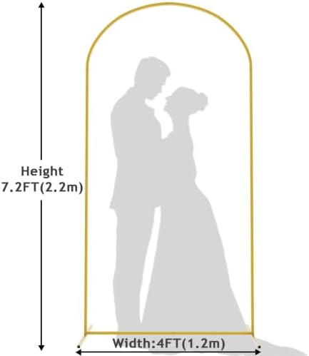 Wokceer 7.2FT Arch Backdrop Stand Gold Metal Wedding Arch Backdrop Stand - Image 2