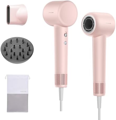Dreame Gleam Travel Hair Dryer for Women, 110,000RPM High Speed Hair Blower with Diffusers, Fast Drying, 200M Negative Ions for Frizz-Free, Smart Heat Control, Compact Hair Dryer by Dreame