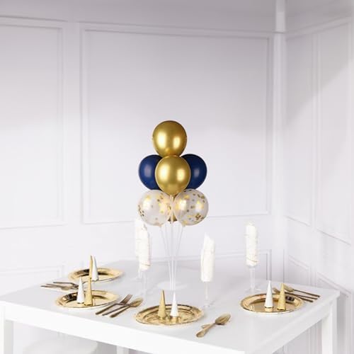 Voircoloria 6 Sets Balloon Stand Kits with Base for Party Decor Navy&Gold - Image 6