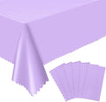 NatNarr 6 Pack Light Purple Tablecloths, Plastic Lavender Table Cloths by NatNarr