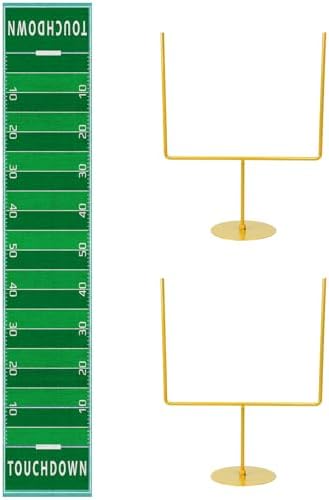 3 PCS Metal Football Goal Post Decoration Football Table Decor Football Field Goal Post Decoration Football Table Decorations for Football Theme Birthday Party Supplies by Fjoron