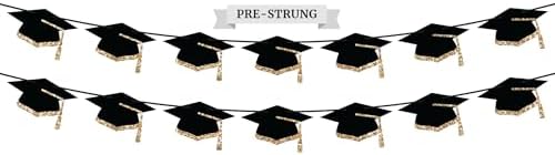 Pre-Strung Graduation Banner - Grad Caps Party Banner Decoration by PerfectOccasion