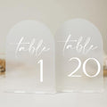 HOODO Frosted Arch Acrylic Table Numbers 1-20 with Stands, 5"x7" Acrylic Arch Signs and Holders, Frosted Table Numbers for Wedding Reception, Party, Anniversary, Event by Unknown