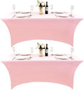 2-Pack 8ft Spandex Table Covers for Rectangle Folding Tables - Washable Elastic Tablecloth - Ultimate Fitted Table Protector for Birthday Parties, Trade Shows, Banquet by Unknown