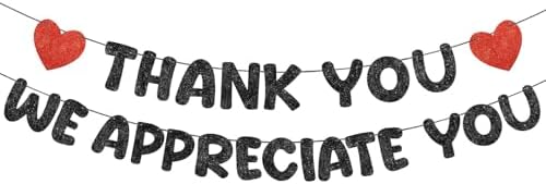 Fulmoon Pre Strung Thank You We Appreciate You Banner, Black by Fulmoon