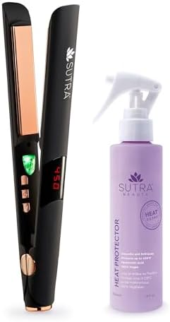 SUTRA IR2 Flat Iron, 1" and Heat Guard Thermal Heat Protector Spray Set - Ionic Infrared Hair Straightener with Adjustable Temperature + Thermal Protecting Spray Hydrates, Protects & Repairs by Unknown