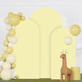 FANPROMS Wedding Arch Cover Set 5FT 6FT 7FT Yellow Spandex Arch Covers Stretchy Fabric for Birthday Party Boho Arch Stand Cover Set of 3 Round Top Arched Covering for Wedding Decorations by FANPROMS