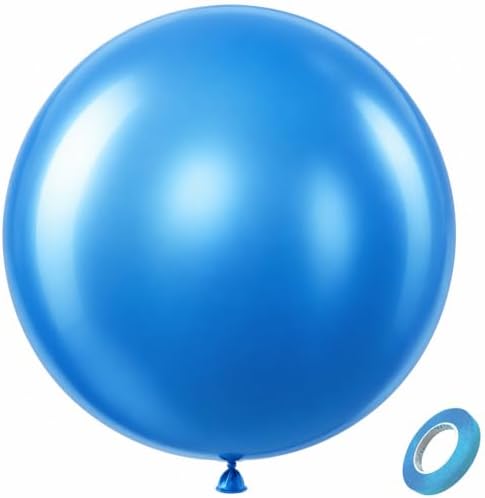 Bezente Pearl Blue Latex Party Giant Balloons 8 Pack 36 inch by Bezente