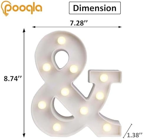 Pooqla LED Marquee Letter Lights, Warm White and Cool White Decorative Lighted Letters, Light Up Alphabet Letters for Boys Girls, Party, Wedding, Bar, Night Light, Birthday Decoration, Symbol & - Image 5