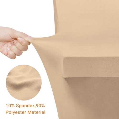 Eurmax USA 2-Pack Rectangular Fitted Spandex Table Covers 6ft Tablecloth Wedding Event Patio Table Decorations Stretch Table Cover for 6ft Folding Table (Champagne) - Image 5
