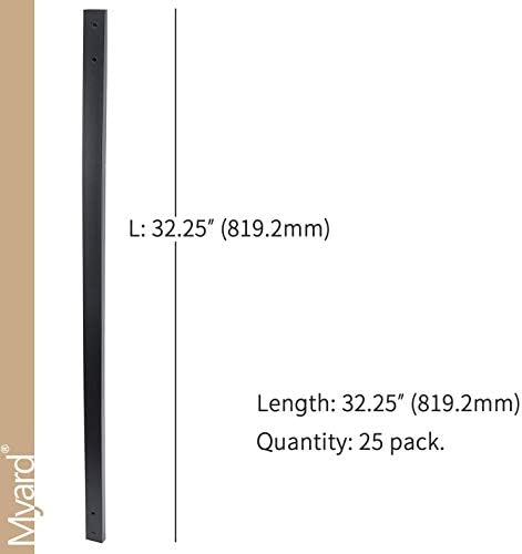 Myard 32-1/4'' Traditional Rectangular Iron Deck Balusters, Matte Black - Image 3