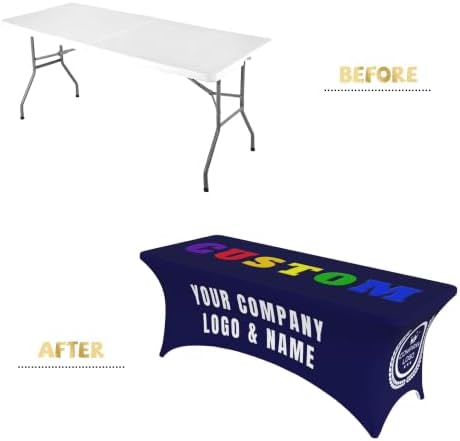 Custom Table Cloth with Business Logo Add Your Text Picture Name Logo Personalized Table Cloth Customized Tablecloths for Business Decor Birthday Party Wedding Decor - 6 FT - Image 3