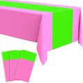Oudain 3 Pcs Plastic Disposable Table Cloth 54" x 108", Pink, Green by Oudain