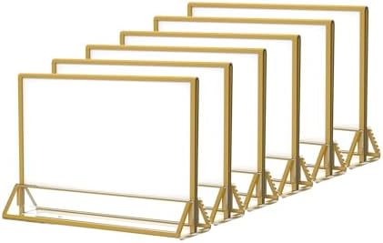 NIUBEE 4x6 Acrylic Sign Holder, Picture Frame, Wedding Table Numbers, 6pack by NIUBEE
