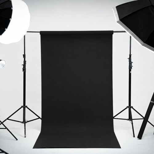 Kate Seamless Paper Backdrop Black Seamless Backdrop Paper Rolls (53''x16.4' Jet) - Image 2