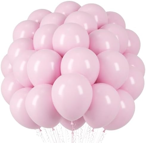 Voircoloria 66pcs Light Pink Pastel Pink Latex Party Balloons, 12inch by Voircoloria