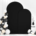 FANPROMS Wedding Arch Cover Black Arch Cover 6FT 7.2FT Spandex Arch Backdrop Cover Set of 2 Chiara Arch Backdrop Stand Cover Fitted Arch Frame Cover Garland Arch Stand Cover for Anniversary Party by FANPROMS