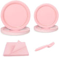 96 Pcs Party Plates, Pink Paper Plates and Napkins, Disposable Tableware Set, Party Supplies for Kids Birthday Baby Shower Wedding Picnic, Serve for 24 Guests by WelcometoUVTQSSP