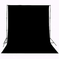 Background Solid Black Backdrop Muslin Portrait Background Screen for Photo Backdrop Video Photography Studio Only 1x Backdrop (10x12ft, Black) by HMTFOTO
