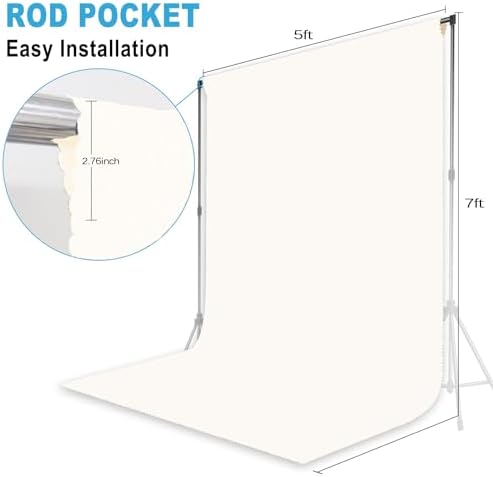 Ivory Photography Backdrop for Photoshoot, Fabric, 5x7 FT - Image 6