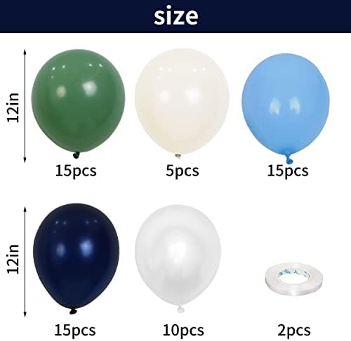 Balloons Green and Navy Blue, 60Pcs 12 Inch Latex Balloons - Image 2